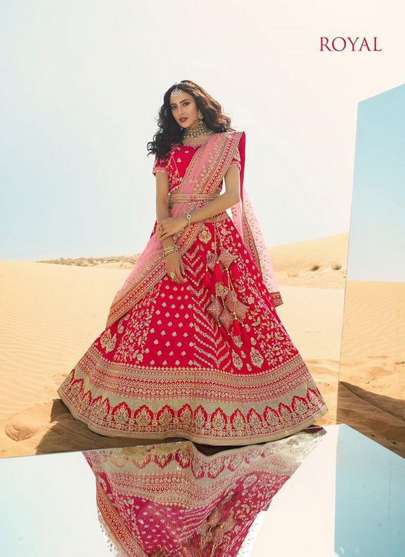 Dark Pink Colour Latest Heavy Designer Wedding Wear Fancy Look and Beautifull Embroidered Bridal Lehenga Choli Collection 965